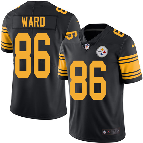 Men's Limited Hines Ward Nike Jersey Black - #86 Rush NFL Pittsburgh Steelers